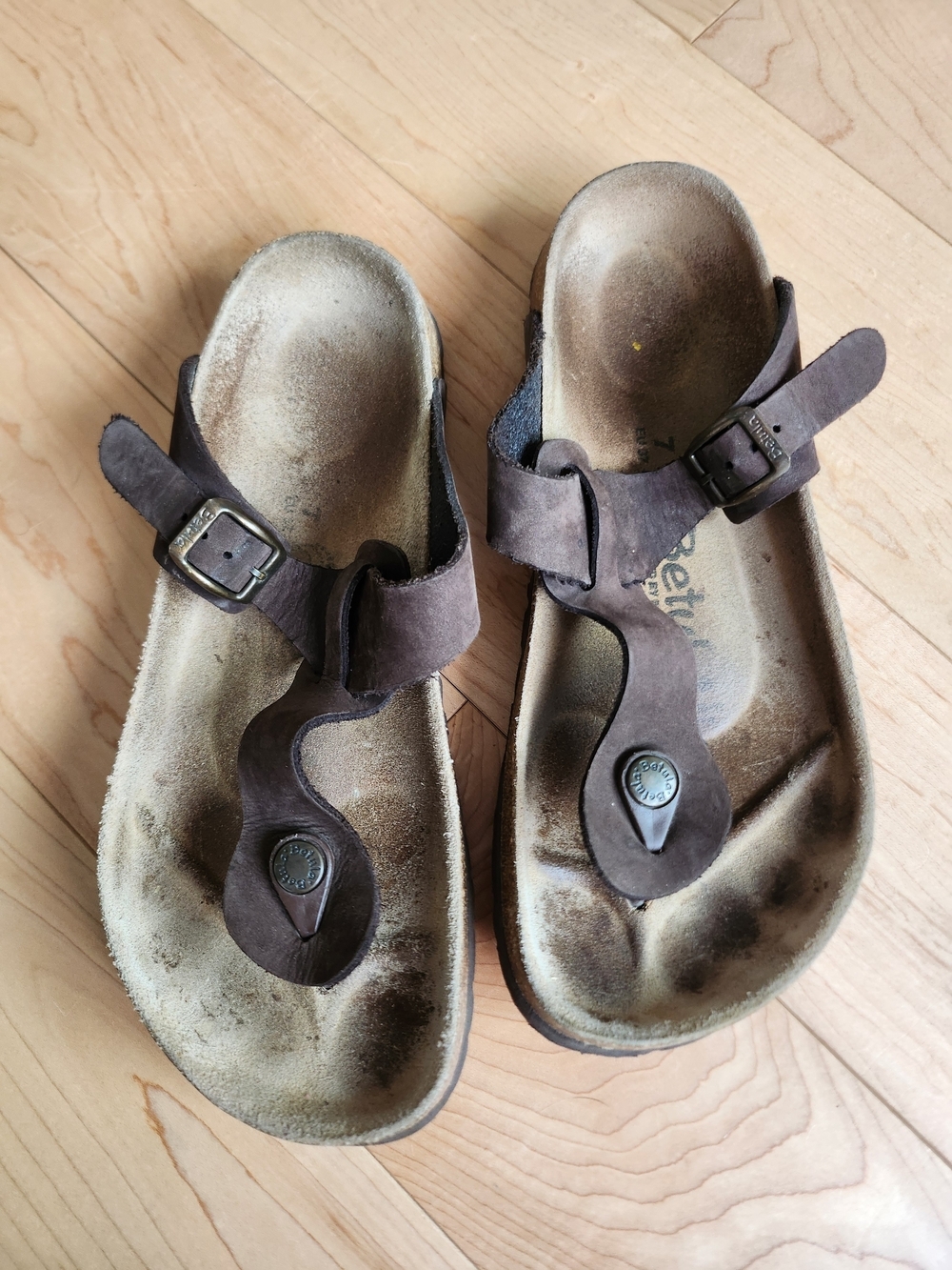 Birkenstock Betula Brown Suede Thong Sandals